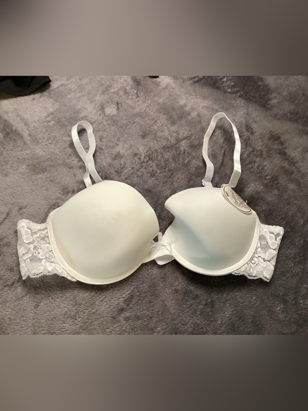 White Lace-Back Lightly Padded Bra